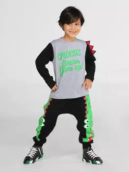 Crocos Black Boy Trousers+T-shirt Set