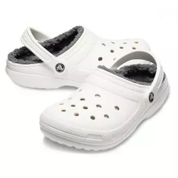Crocs 203591 10 м Классические сабо с подкладкой Белые Серые white/grey/M6/W8(250)