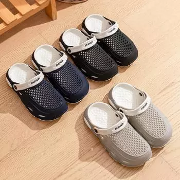 Crocs — это летняя повседневная мужская пара пляжных нескользящих шлепанцев в форме горшка для летнего ношения 38 темно-синий