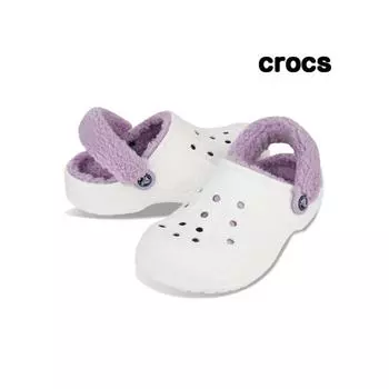 Crocs Baya Lined Fuzz Strap Clog White 206633 577 206633577260mm M7W9