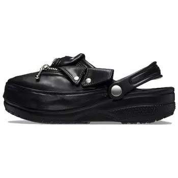 Crocs BEAMS x Classic Clog кожаные кроссовки Riders унисекс черные 210582-001 41-42