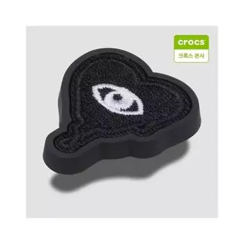 Crocs Black Heart Patch Gibbits Charm 10012258 onefree