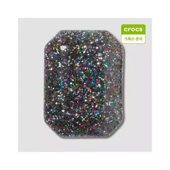 Crocs Black Rainbow Glitter Jewelry Gibbitz Charm 10014205 onefree