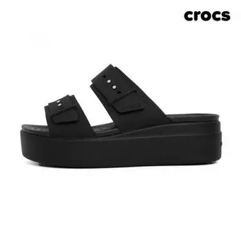 Crocs Brooklyn Buckle Wedge Sandals Slippers W6 (230)