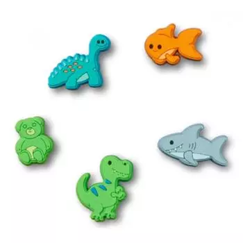 Crocs Cartoon Animal Zibbitz Set Of 5 10014810 FREE