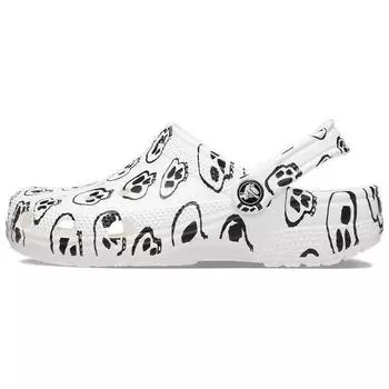 Crocs Classic Clog Skull Print White Unisex Sneakers Black 208993-103