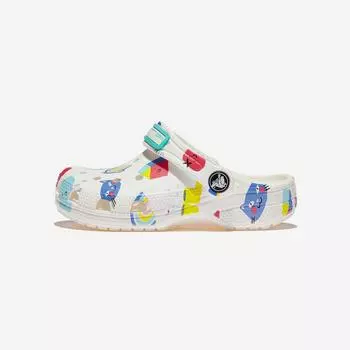 [Crocs] Classic doodle print clogs kids, CRS210356, 1010107511, Popular Korean Shoes 220