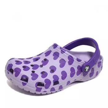 Crocs Classic Easy Icon K Clogs Lavender Kids Junior Summer Swimming Sandals Slippers Shoes 2 207599530/220mm(J3)