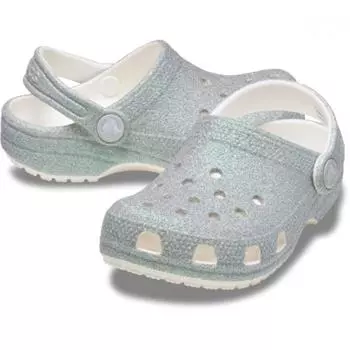 Crocs Classic Iridescent Glitter Clog Toddler 210985 100 C5(120mm)
