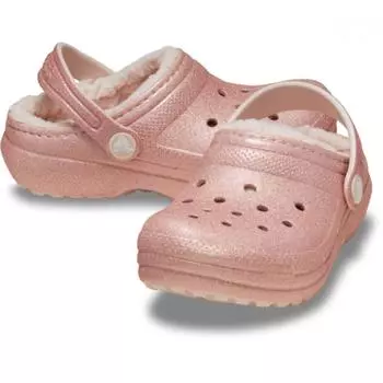 Crocs Classic Lined Glitter Clog Toddler Quartz 207463 6ur C5(120mm)