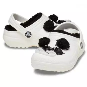 Crocs ClassIc LIned I Am Panda Bear Clog Toddler Chalk Black 210395 0wx C7(140mm)