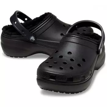 Crocs Classic Platform Lined Clogs Woman Black 207938 001 W6(230)