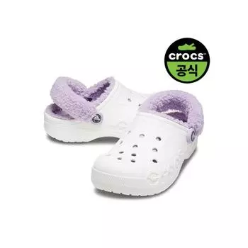 Crocs Common Baya Lined Fuzz Strap Clog Wtl WHITE LAVENDERZ577M4W6230