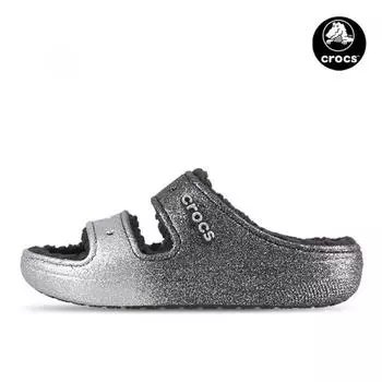 Crocs Cozy Glitter Women Winter Fur Slippers Office School Cold Weather Sandals 208124 067 208124067/M4/W6230