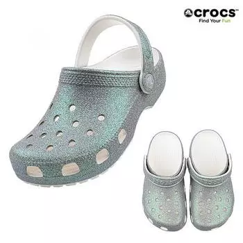 Crocs Crocs Classic Iridescent Glitter Clog Kids 210986 100 210986100/C11 (175)