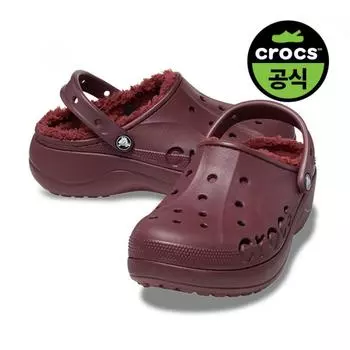 CrocS CrocS Official Women S Baya Platform Linen Clog Bur 23fwcl208708 BURGUNDY(Z605)/W6(230)