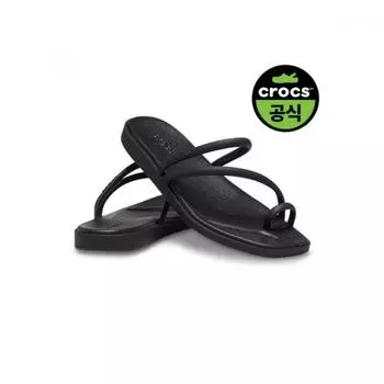 [CrocS] CrocS Official Women S Miami Toe Loop Sandal Bk 25SwSd209862 BLACK(Z001)/W6(230)