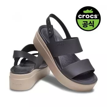 CrocS CrocS Official Women S SandalS Bkm 24SwSd206453 Brooklyn Low Wedge BLACK_MUSHROOM(Z07H)/W8(250)