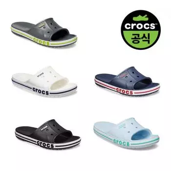 Crocs Crocs Официальный публичный Bayaband Slide 5 Выбор 1 23susl205392 04)SLATE GREY_LIME PUNCH(Z0GX)/M4W6(230)