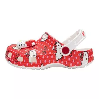 Crocs Детские кеды Hello Kitty x Classic Clog Kids, красные, в горошек, многоцветные 210576-90H 30-31