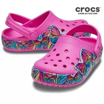 Crocs Детские тапочки-сандалии Tqj 206158 6qq Fun Wrap Multi Butterfly Light Kids 210