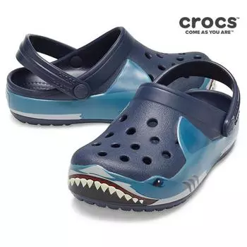Crocs Детские тапочки сандалии Tqj 206159 410 Fun Wrap Shark Band Kids 130