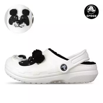 Crocs Детские зимние тапочки Kies с подкладкой из панды и медведя для холодной погоды на меху 210400 0wx 2104000WX/C12180
