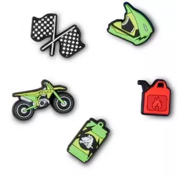 Crocs Dirt Bike Zibbitz Set Of 5 10011158 FREE