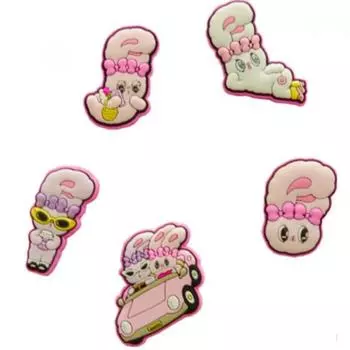 Crocs Esther Bunny Gibbitz Set Of 5 10015319 FREE