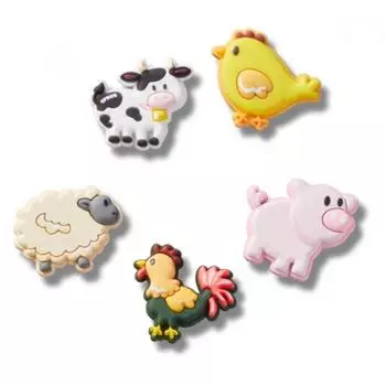 Crocs Farm Animal Friends Gibbitz Set Of 5 10015763 FREE