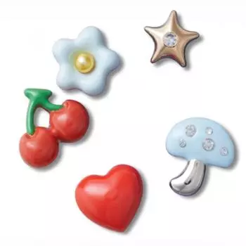 Crocs Fluffy Metal Gibbits Set Of 5 10012934 FREE