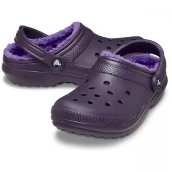 Crocs Galleria Crocs Headquarters Public Classic Lined Clogs 203591 5 Purple/230