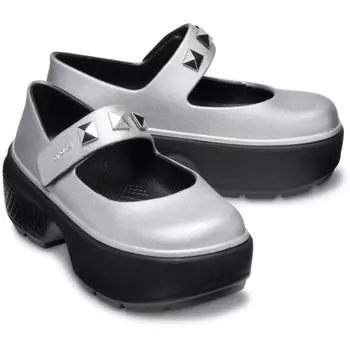 Crocs Galleria Crocs Headquarters Public Stomp Metallic Mary Jane 210437 040 gray antique silver/230