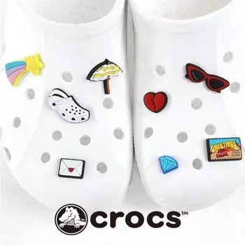 Crocs GEnuinE Crocs Zibbitz Charm E sEt 01.whitelog 10007986:1