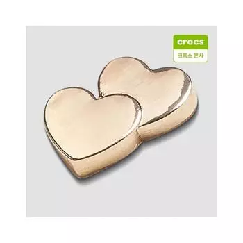 Crocs Gold Double Heart Ujivitz Charm 10009601 onefree