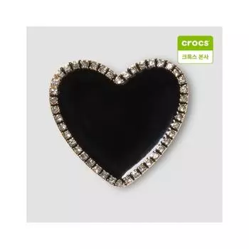 Crocs Golden Black Heart Zibbitz Charm 10011084 onefree