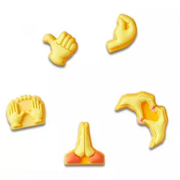 Crocs Hand Symbol Zibbitz Set Of 5 10013704 FREE