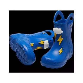 Crocs Handle It Lightning Bolt Rain Boots K Blue Bolt 210027 4K Blue/J3