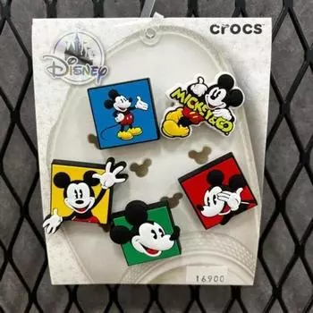 Crocs Hc02 90s Mickey Mouse 5 Pack Mickey Mouse Jibbitz 5pck Bund Mix color/FF (free)