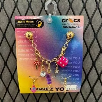 Crocs Hc02 Custom Charm Chain 5 Pack Jibbitz Custom Charm Chain 5pck Bundle 1 Color mix/FF (free)