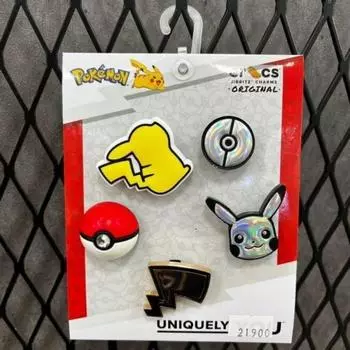 Crocs Hc02 Jibbitz Pokemon Gem Led 5 шт. в упаковке Jibbitz Elevated Pokemon 5 шт. в упаковке Multi-color/ONE SIZE (OS)