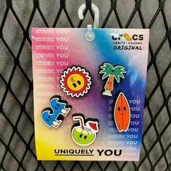 CrOcs Hc02 Jibbitz TrOpic O 5 Pack Bundle Jibbitz TrOpic Oh 5pck Bundle Multi-color/ONE SIZE (OS)