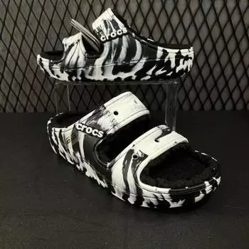 Crocs Hc02 Классические удобные сандалии с мраморным узором Классические удобные сандалии с мраморным узором 2079 white/black 066/230