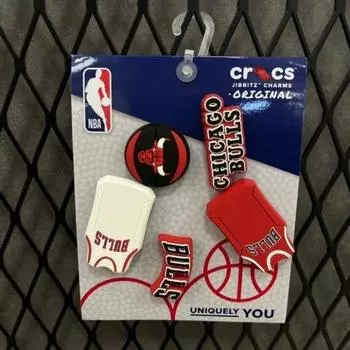 Crocs Hc02 Nba Chicago Bulls Jibbitz Bundle Nba Chicago Bulls 5 шт. Jibbitz Multi-color/OS
