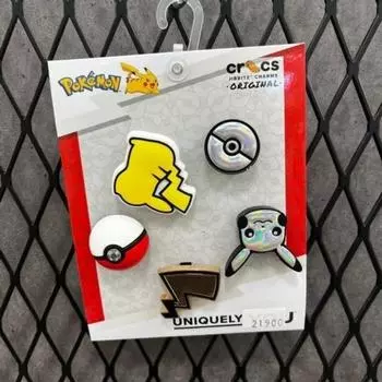 Crocs Hc02 Pokemon 5 Pack Metal Jibbitz Bundle Jibbitz Pokemon 5pck Bundle 10 Color mix (metal) /FF (free)