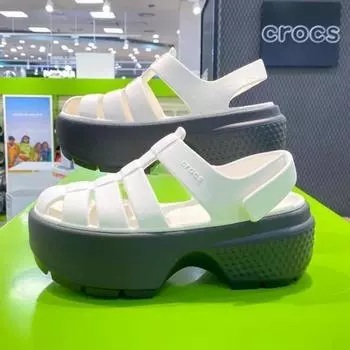 CrocS Hc02 Stomp FiSherman SandalS Chalk DomeStic Store Edition Heeled Women S Chunky heelS 209938 white/m3w5/220