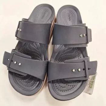 Crocs Hc02 Womens Brooklyn Low Wedge Heel Slipper Sandals 207431 4lh multi/black/220