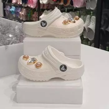 Crocs Hc06 Classic Crystal Pearl Clogs Classic Crystal Pearl Clogs Toddler Ivory/C7 (140)