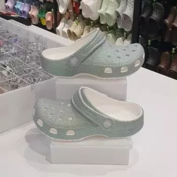 Crocs Hc06 Classic Iridescent Glitter Clog K Classic Iridescent Glitter MINT/C11 (175)