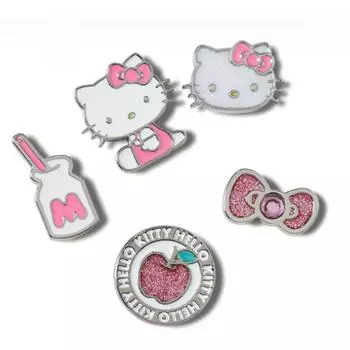 Crocs Hello Kitty Металлический Зиббитс Набор из 5 штук 10010555 FREE